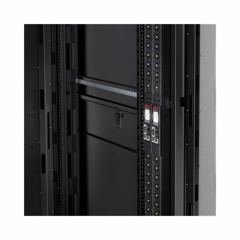 ALDEX GROUP | UNIDAD PDU PARA RACK DE APC 9000 CON CONMUTACIÓN, NO OCUPA ESPACIO EN U, 16 A, 230 V, (21) C13 Y (3) C19, CABLE IEC309